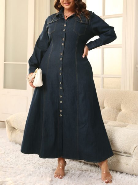 Plus Size Winter Swing Coat with Open Front & Elegant Drape