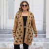 Thick Jacquard Plus Size Woven Coat Cardigan for Winter Warmth