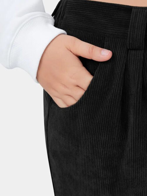 Plus Size Retro High Waist Black Jeans – Straight Wide Leg