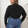 Asymmetrical Hem Plus Size Casual Knit Cardigan
