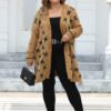 Thick Jacquard Plus Size Woven Coat Cardigan for Winter Warmth