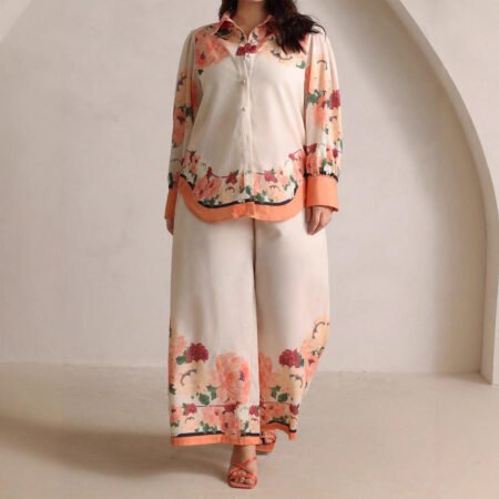 Key Features: High-quality digital positioning print Elegant autumn-ready design Comfortable, curve-friendly fit Coordinated two-piece styling Ideal for casual elegance