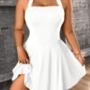 Plus Size Sexy Halter Backless Slim Fit Mini Dress
