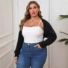 Asymmetrical Hem Plus Size Casual Knit Cardigan