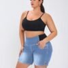 Plus Size Elastic Waist Hip-Lifting Loose Denim shorts