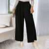 Plus Size High Waist Wide Leg Graceful Casual Pants