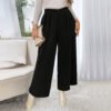 Plus Size High Waist Wide Leg Graceful Casual Pants