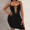 Plus Size Sexy Cutout Strap Slim Fit Mini Dress