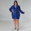 Plus Size Sequin Blazer Dress – Statement Evening Style