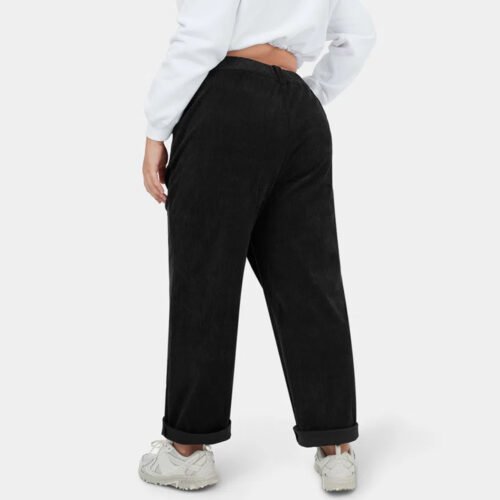 Plus Size Retro High Waist Black Jeans – Straight Wide Leg