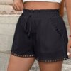 Plus Size High-Waist Casual Summer Shorts with Pockets