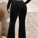 Plus Size Stretch Flared Pants – Autumn Winter Casual Style