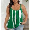 Striped Chiffon Camisole – Loose Fit Plus Size Summer Casual Tank