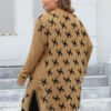 Thick Jacquard Plus Size Woven Coat Cardigan for Winter Warmth