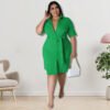 Plus Size Solid Color Shirt Dress – Effortless Autumn Style