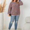 Plus Size Striped Loose Fit Pullover Top – Comfy Casual Everyday Wear