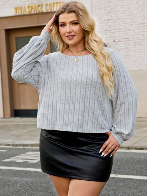 Floral Gray Velvet Pullover Knitwear