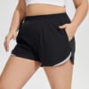 Plus Size Reflective Breathable Yoga & Running Shorts