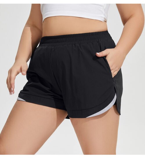 Plus Size Reflective Breathable Yoga & Running Shorts