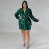 Plus Size Sequin Blazer Dress – Statement Evening Style