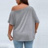 One Shoulder Cold Shoulder Plus Size Top