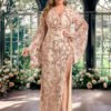 Plus Size Sequined Embroidered Prom & Evening Dress