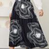 Retro Plus Size High Waist Printed Office Sheath Skirt