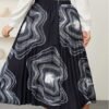 Retro Plus Size High Waist Printed Office Sheath Skirt
