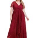 Plus Size Elegant Lace Bridesmaid Evening Dress