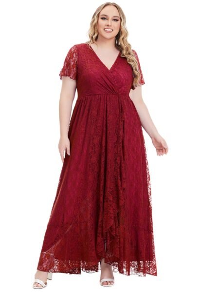 Plus Size Elegant Lace Bridesmaid Evening Dress