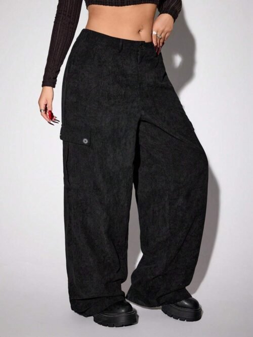 Plus Size Wide Leg Workwear Pants – Autumn Winter Street Trend