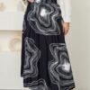 Retro Plus Size High Waist Printed Office Sheath Skirt