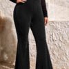 Plus Size Stretch Flared Pants – Autumn Winter Casual Style
