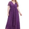 Plus Size Elegant Lace Bridesmaid Evening Dress