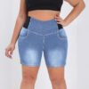Plus Size Elastic Waist Hip-Lifting Loose Denim shorts
