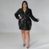Plus Size Sequin Blazer Dress – Statement Evening Style