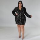 Plus Size Sequin Blazer Dress – Statement Evening Style