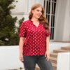 Plus Size V-Neck Loose Fit Office & Casual T-Shirt