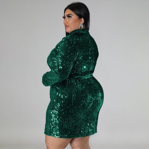 Plus Size Sequin Blazer Dress – Statement Evening Style