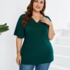 Plus Size Lace Patchwork Flared Sleeve T-Shirt for Women