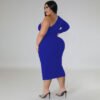 Plus Size Front Slit Dress with Flattering Elegant Fit