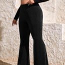 Plus Size Stretch Flared Pants – Autumn Winter Casual Style