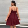 Plus Size Cinched Sleeveless Strap Mini Casual Dress for Spring Summer