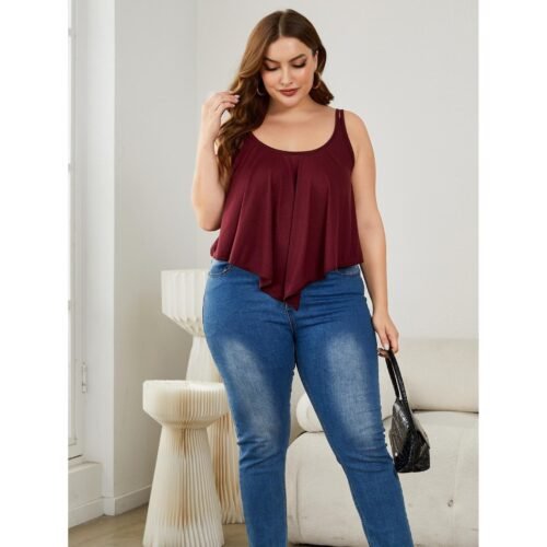 Loose Fit Plus Size Slip Vest – Lightweight Summer Tank for Women