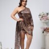 Plus Size Elegant One-Shoulder Sequin Slim Waist Dress