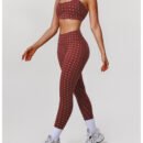 Silver Polka Dot Yoga Set – High Elastic Tights & Push‑Up Sports Bra