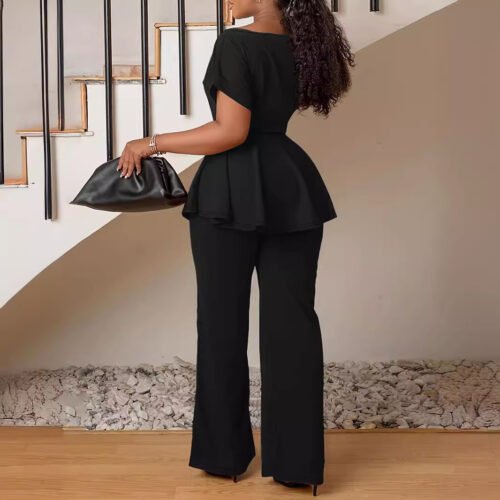 Plus Size Solid Color Loose Pants Outfit – Comfortable Everyday Set