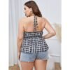 Plus Size Plaid Loose Fit V-Neck Summer Sling Top – Oversized Comfort