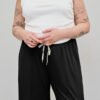Plus Size High Waist Office Straight Pants with Drawstring