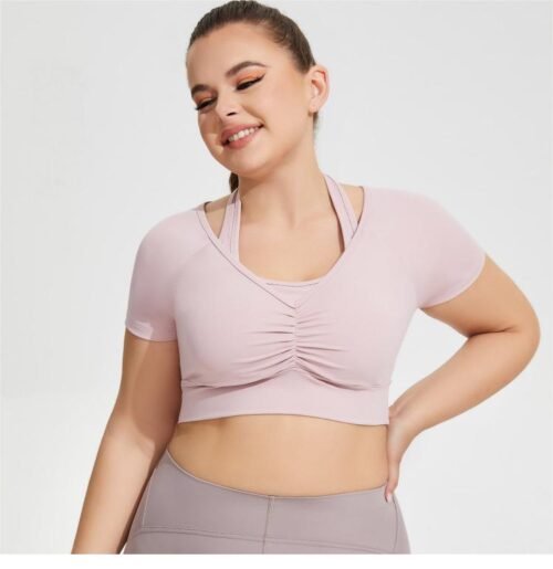 Plus Size Halter Neck Sexy Yoga Workout Top